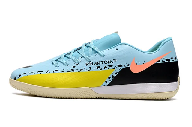 Nike Tênis de futebol indoor preto e marrom, perfil baixo, parte superior sintética, painel de acento de cobre metálico 22