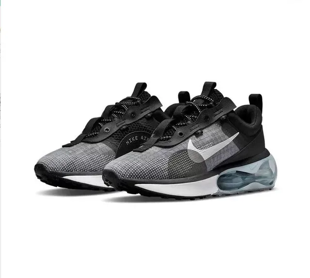 Nike Black Gray Mesh Upper Visible Air Unit Lifestyle Sneakers 2
