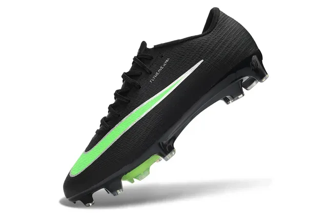 Nike Noir et Vert Flyweave Upper Air Zoom Heel Unit Firm-Ground Chaussures de football 3