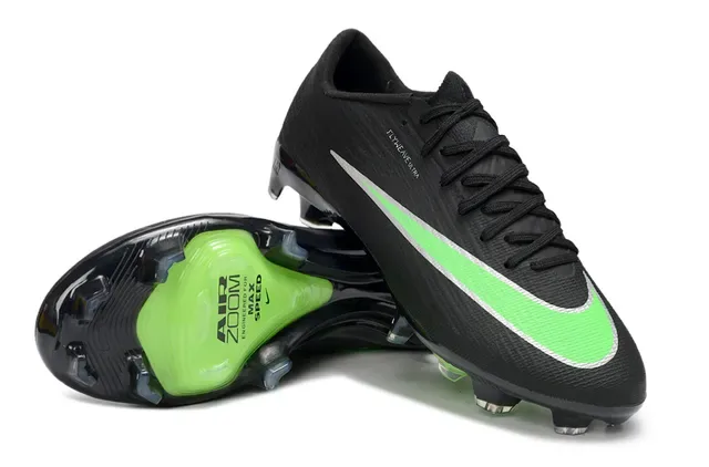 Nike Noir et Vert Flyweave Upper Air Zoom Heel Unit Firm-Ground Chaussures de football 5