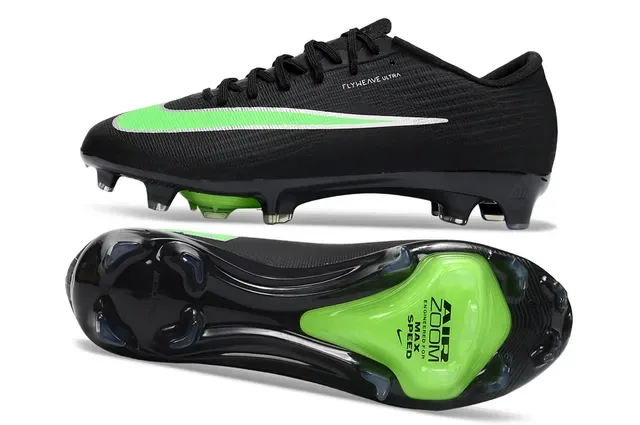 Nike Noir et Vert Flyweave Upper Air Zoom Heel Unit Firm-Ground Chaussures de football 7