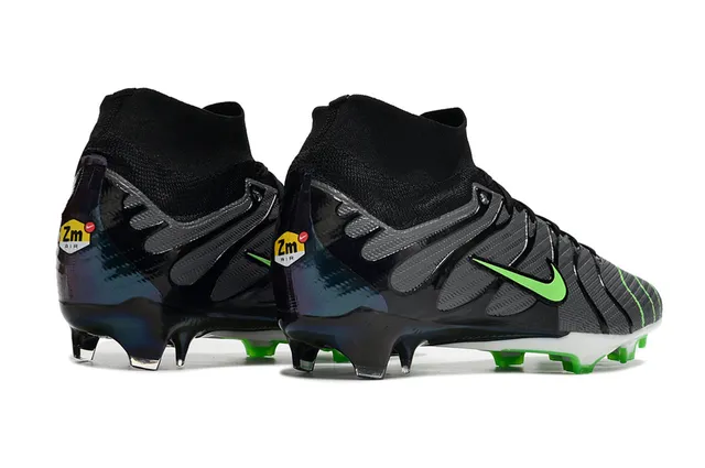 Nike Black Green High-Cut Sock-Fit Upper Firm-Ground Soccer Shoes 5