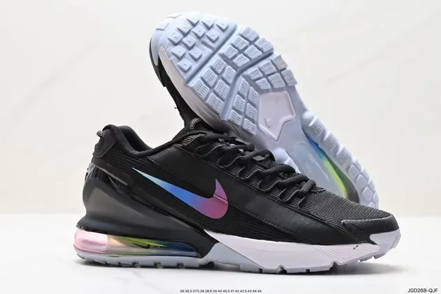 Nike Black Multicolor Mesh Upper Iridescent Swoosh Lifestyle Sneakers 2