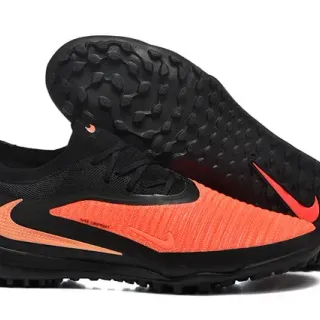 نایک أحذية كرة القدم Turf أسود برتقالي Low-Cut Knit Upper Synthetic Overlay Cage