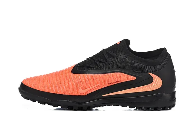 Nike Chaussures de Football Turf Noir Orange Low-Cut Knit Upper Synthetic Overlay Cage 10