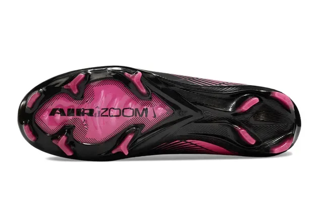 Nike Black Pink High-Cut Sock-Fit Collar Textured Knit Upper Firm-Ground Soccer Shoes 6
