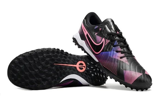 Nike Black Pink Low-Cut Turf Shoe Bold Swoosh Overlay Artificial-Grass Soccer Shoes 2