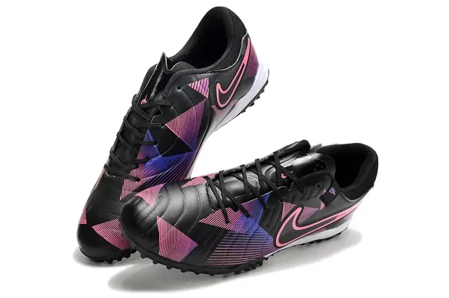 Nike Black Pink Low-Cut Turf Shoe Bold Swoosh Overlay Artificial-Grass Soccer Shoes 3