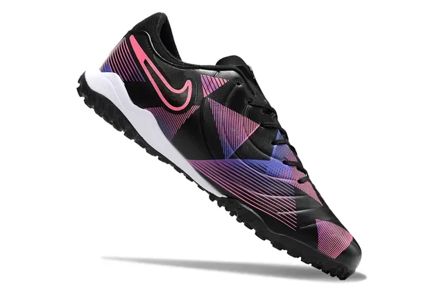 Nike Black Pink Low-Cut Turf Shoe Bold Swoosh Overlay Artificial-Grass Soccer Shoes 4