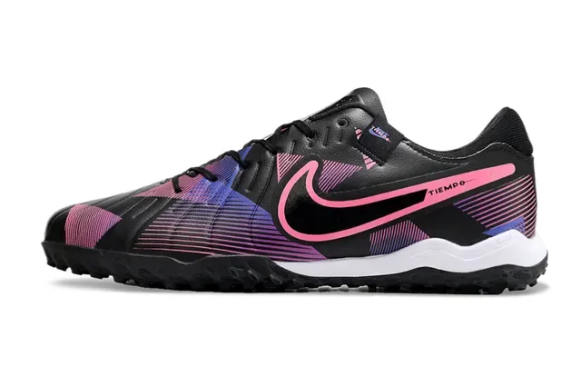 Nike Black Pink Low-Cut Turf Shoe Bold Swoosh Overlay Artificial-Grass Soccer Shoes 7