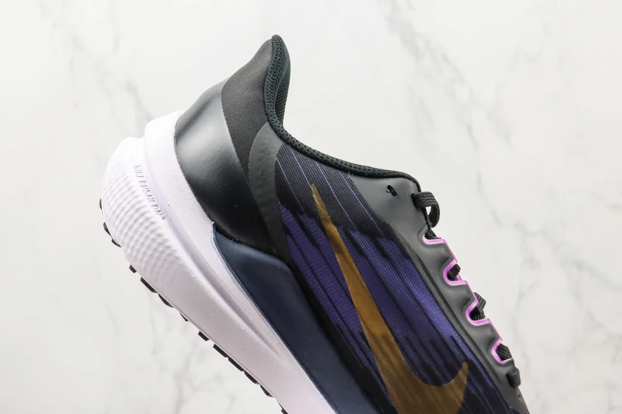 Nike Black Purple Engineered Mesh Upper Gradient Weave Running Shoes 5
