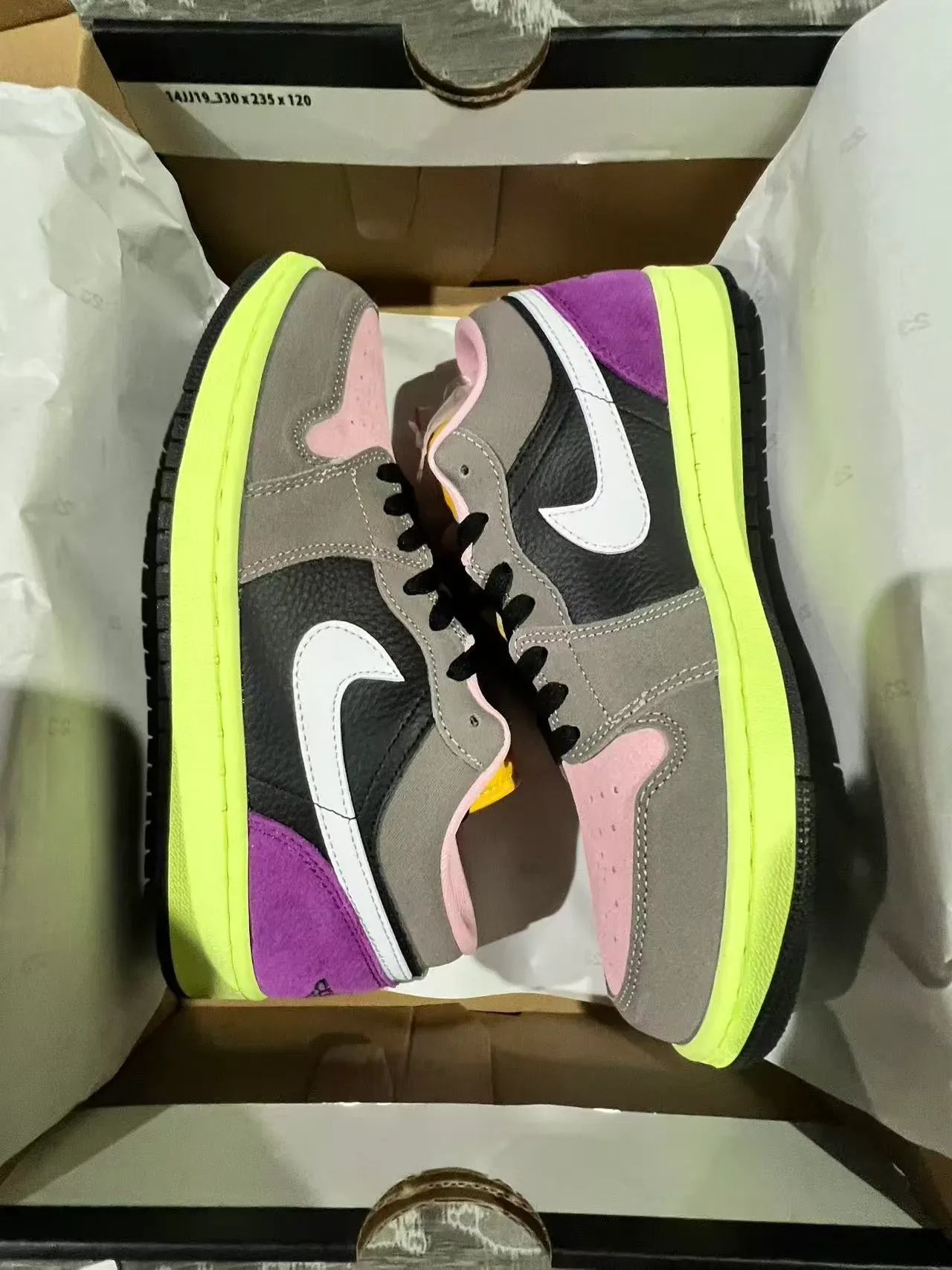 Nike Black Purple Low-Top Silhouette Mixed-Material Upper Lifestyle Sneakers 9