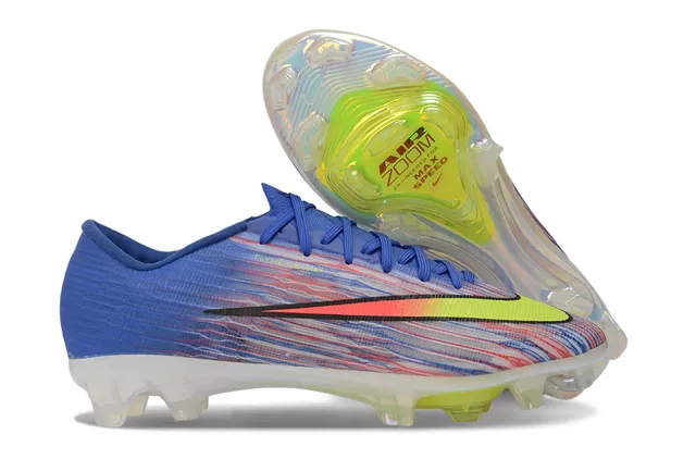 Nike Blue Multicolor Low-Cut Speed Boot Streaked Upper Firm-Ground Soccer Shoes 1