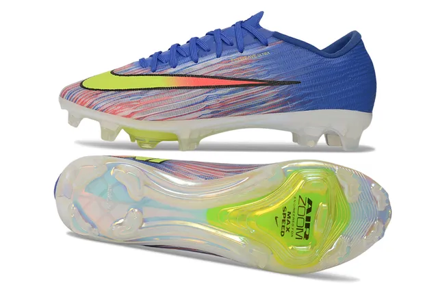 Nike Blue Multicolor Low-Cut Speed Boot Streaked Upper Firm-Ground Soccer Shoes 6