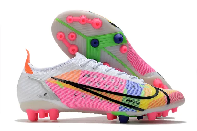 Nike নীল কমলা লো-কাট নিট আপার সিন্থেটিক কেজ ওভারলে ফার্ম-গ্রাউন্ড সকার জুতা 5