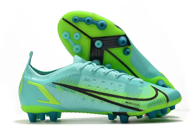 Nike নীল কমলা লো-কাট নিট আপার সিন্থেটিক কেজ ওভারলে ফার্ম-গ্রাউন্ড সকার জুতা 6