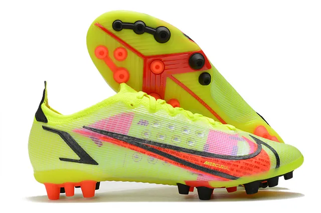 Nike নীল কমলা লো-কাট নিট আপার সিন্থেটিক কেজ ওভারলে ফার্ম-গ্রাউন্ড সকার জুতা 10