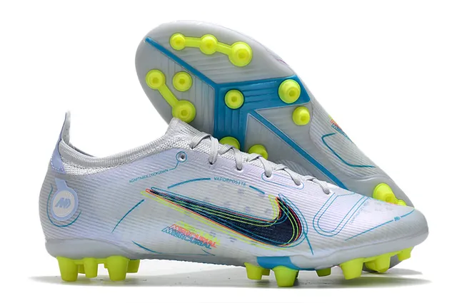 Nike নীল কমলা লো-কাট নিট আপার সিন্থেটিক কেজ ওভারলে ফার্ম-গ্রাউন্ড সকার জুতা 16