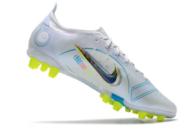 Nike নীল কমলা লো-কাট নিট আপার সিন্থেটিক কেজ ওভারলে ফার্ম-গ্রাউন্ড সকার জুতা 18