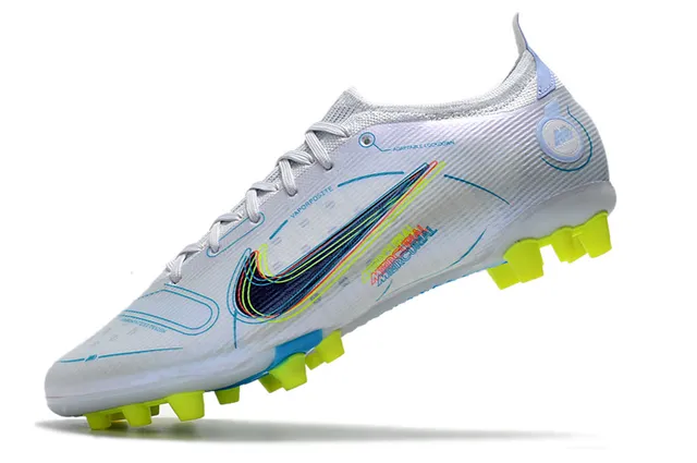 Nike নীল কমলা লো-কাট নিট আপার সিন্থেটিক কেজ ওভারলে ফার্ম-গ্রাউন্ড সকার জুতা 19