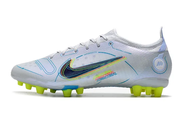 Nike নীল কমলা লো-কাট নিট আপার সিন্থেটিক কেজ ওভারলে ফার্ম-গ্রাউন্ড সকার জুতা 20
