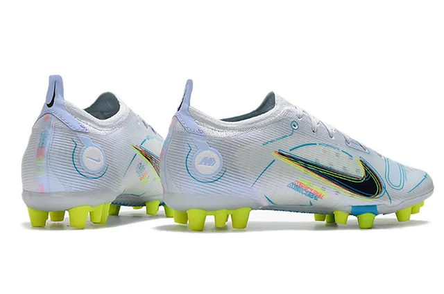 Nike নীল কমলা লো-কাট নিট আপার সিন্থেটিক কেজ ওভারলে ফার্ম-গ্রাউন্ড সকার জুতা 22