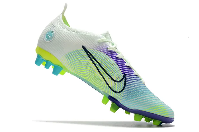 Nike নীল কমলা লো-কাট নিট আপার সিন্থেটিক কেজ ওভারলে ফার্ম-গ্রাউন্ড সকার জুতা 24