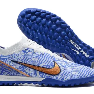 Nike Azul Naranja Zapatillas de Fútbol de Bajo Corte Superior Sintético Texturizado Césped