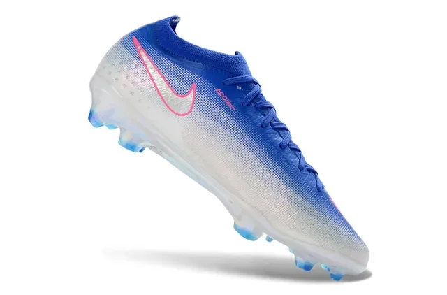 Nike Azul Rosa Sapatos de Futebol Low-Cut com Upper em Tricô e Solado Holográfico Iridescente para Campo Firme 3