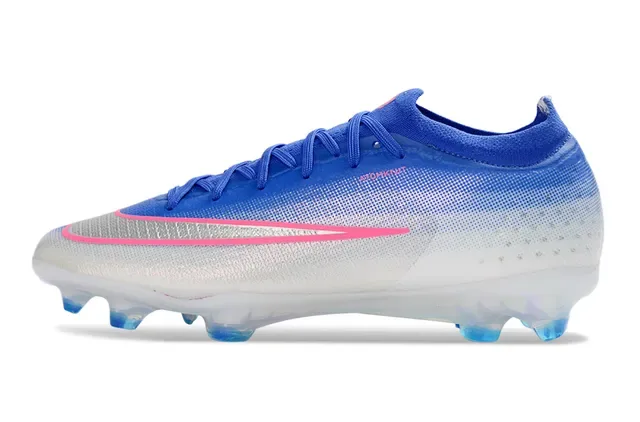 Nike Azul Rosa Sapatos de Futebol Low-Cut com Upper em Tricô e Solado Holográfico Iridescente para Campo Firme 4