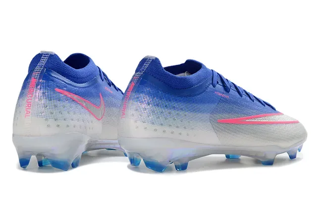 Nike Azul Rosa Sapatos de Futebol Low-Cut com Upper em Tricô e Solado Holográfico Iridescente para Campo Firme 5