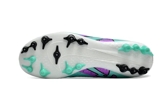 Nike Blue Purple High-Cut Bootie Collar Synthetic Textured Upper Firm-Ground Soccer Shoes 6