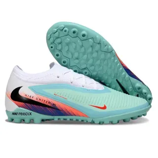 Nike নীল-সাদা লো-কাট সিন্থেটিক আপার মোল্ডেড টার্ফ स्टड्स आर्टिफिशियल ग्रास सोकर शোজ