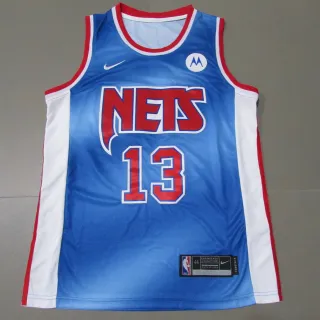 Nike Brooklyn Nets James Harden ग्रेडिएंट नीला लाल सफेद साइड पैनल जर्सी