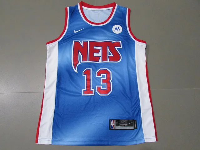 Nike Brooklyn Nets James Harden Gradient Blue Red White Side Panels Jersey 2