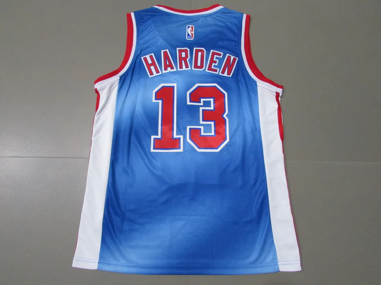 Nike Brooklyn Nets James Harden Gradient Blue Red White Side Panels Jersey 3