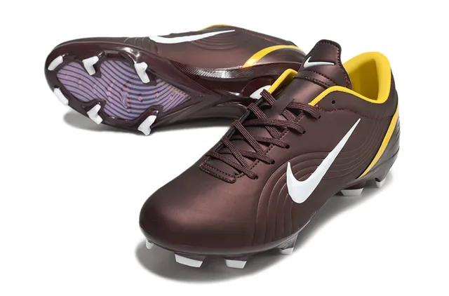 Nike Brown Yellow Low-Cut Synthetic Upper Wave-Textured Embossing Firm-Ground Soccer Shoes 3