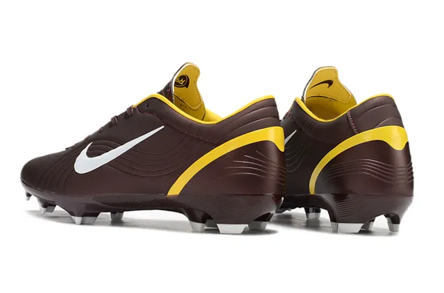 Nike Brown Yellow Low-Cut Synthetic Upper Wave-Textured Embossing Firm-Ground Soccer Shoes 4