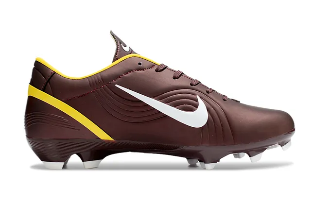 Nike Brown Yellow Low-Cut Synthetic Upper Wave-Textured Embossing Firm-Ground Soccer Shoes 5