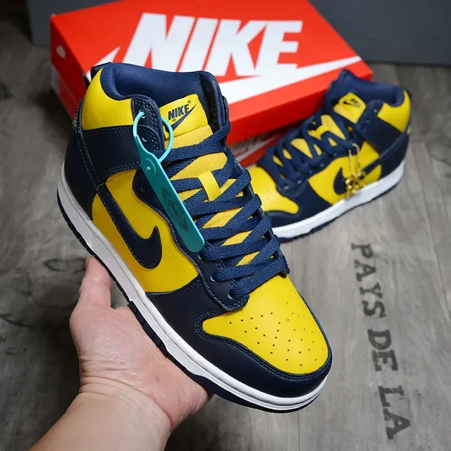 Nike Dunk High Yellow and Navy Lifestyle Sneakers 2