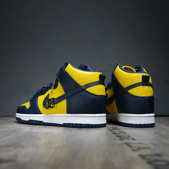 Nike Dunk High Yellow and Navy Lifestyle Sneakers 3