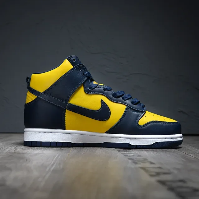 Nike Dunk High Yellow and Navy Lifestyle Sneakers 6