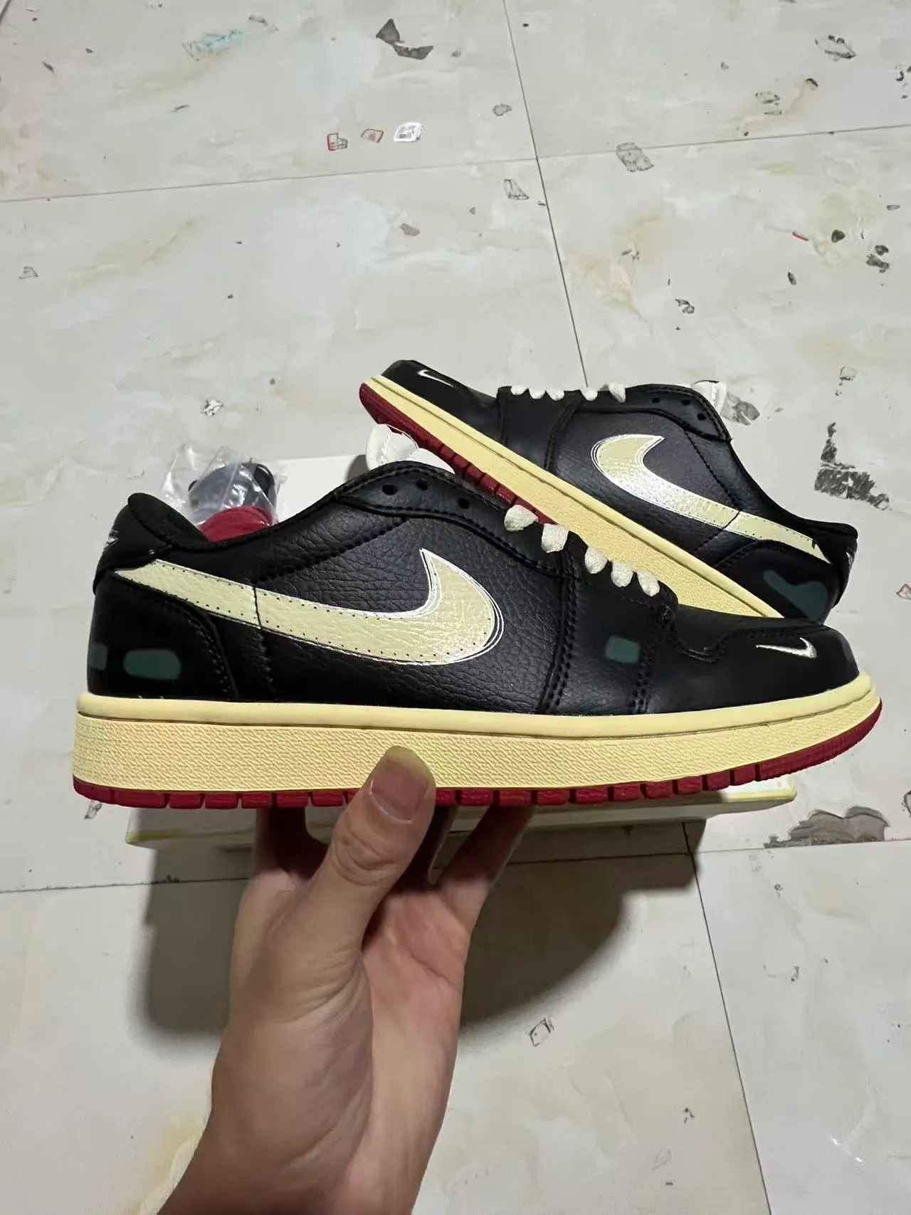 Nike Dunk Low Black Cream Red Lifestyle Sneakers 7
