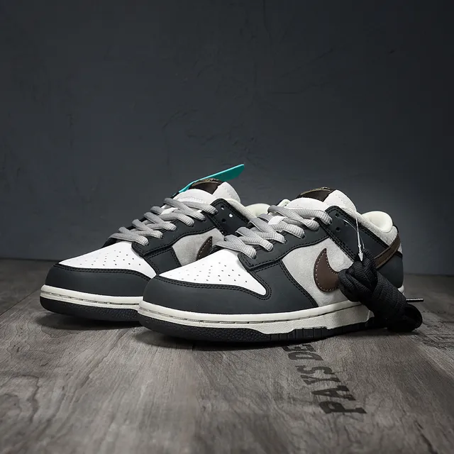 Nike Dunk Low Black Gray Deep Brown Lifestyle Sneakers 3