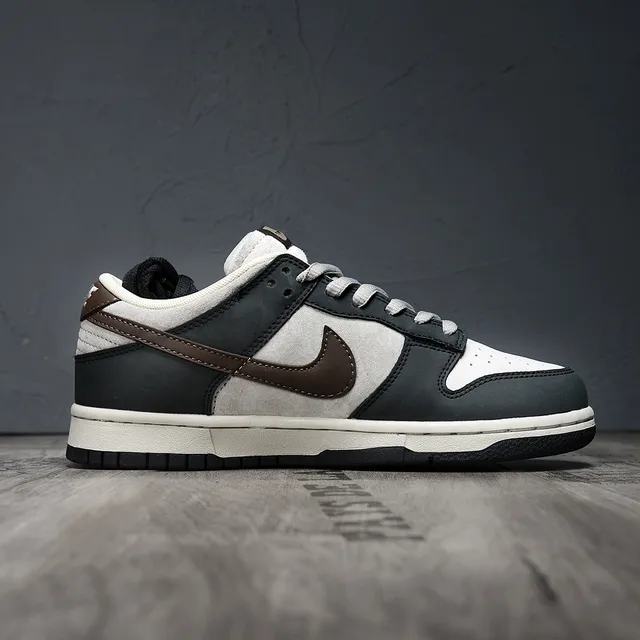 Nike Dunk Low Black Gray Deep Brown Lifestyle Sneakers 6