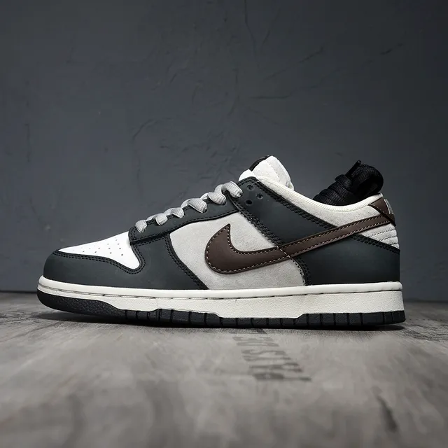 Nike Dunk Low Black Gray Deep Brown Lifestyle Sneakers 7
