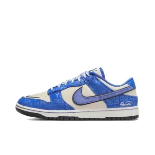 Nike Dunk Low Blue Text-Print Lifestyle Sneakers