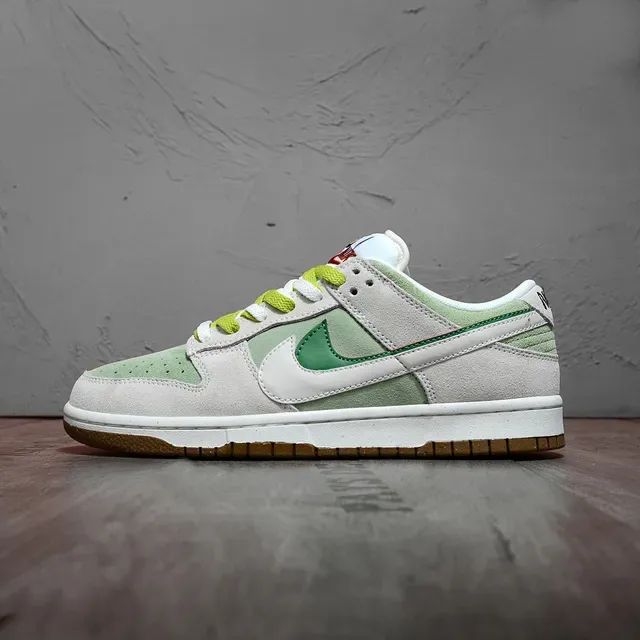 Nike Dunk Low Gray Green Lime Lifestyle Sneakers 7