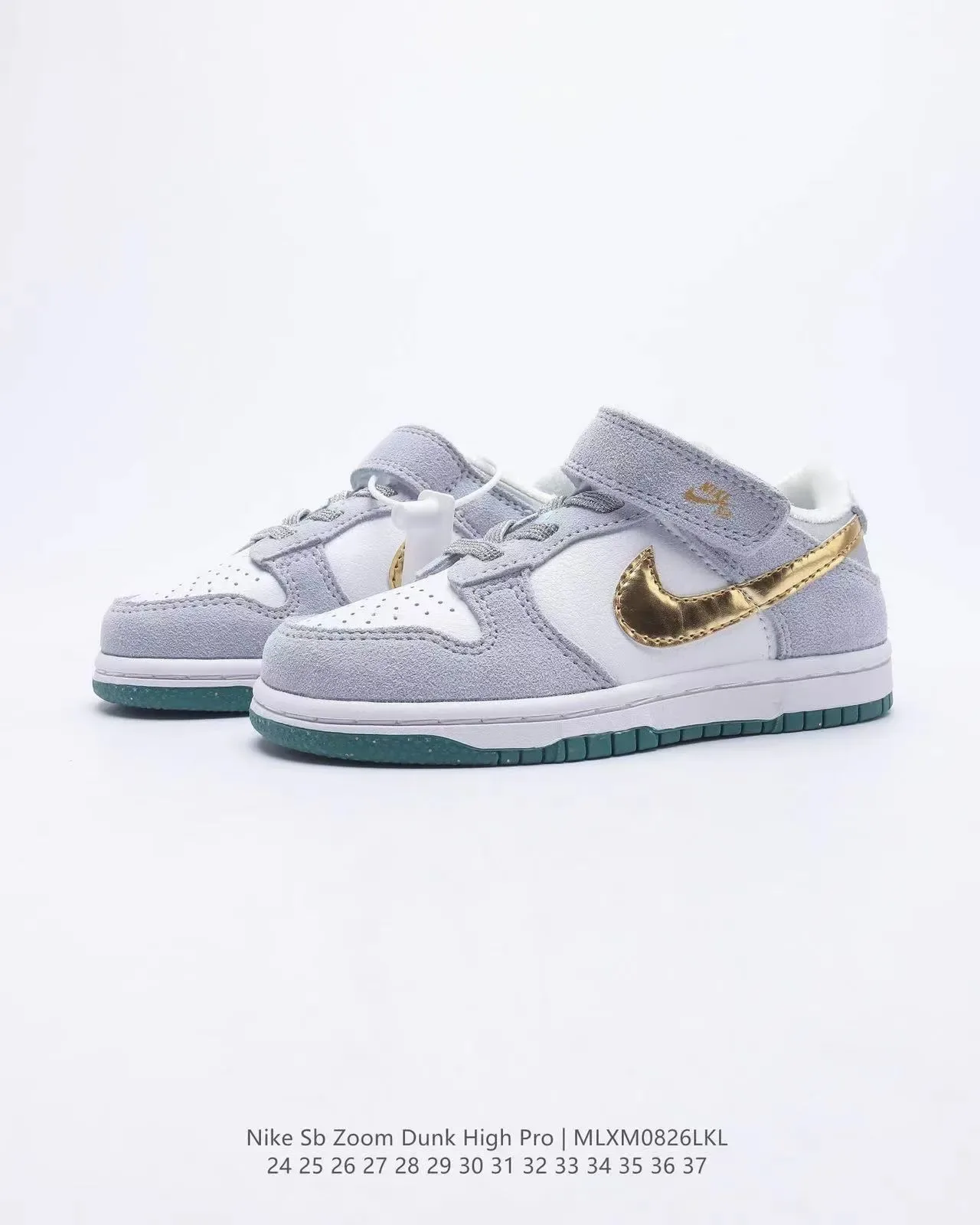 Nike Dunk Low Kids Black White Green Lifestyle Sneakers 13