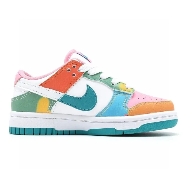 Nike Dunk Low Kids Multicolor Graphic Swoosh Lifestyle Sneakers 11